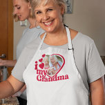 Heart Photo Custom Gift for Grandma Apron<br><div class="desc">Looking for a unique Christmas gift for your grandma? Check out our custom I Love My Grandma Heart Photo design! This design features a heart-shaped photo frame where you can upload a photo of yourself and your grandma. It's a perfect way to show her how much you love her! The...</div>