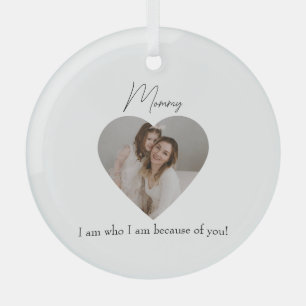 Heart Photo & Custom Message Gift for Mum -  Glass Tree Decoration
