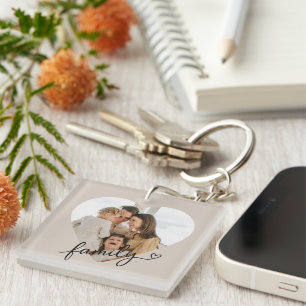 Heart Photo Family Acrylic Keychain – Personalised