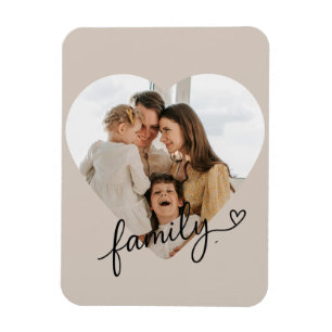 Heart Photo Family Personalised Magnet