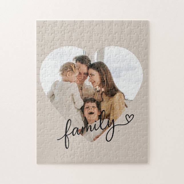 Heart Photo Family Puzzle – Personalised Gift (Vertical)