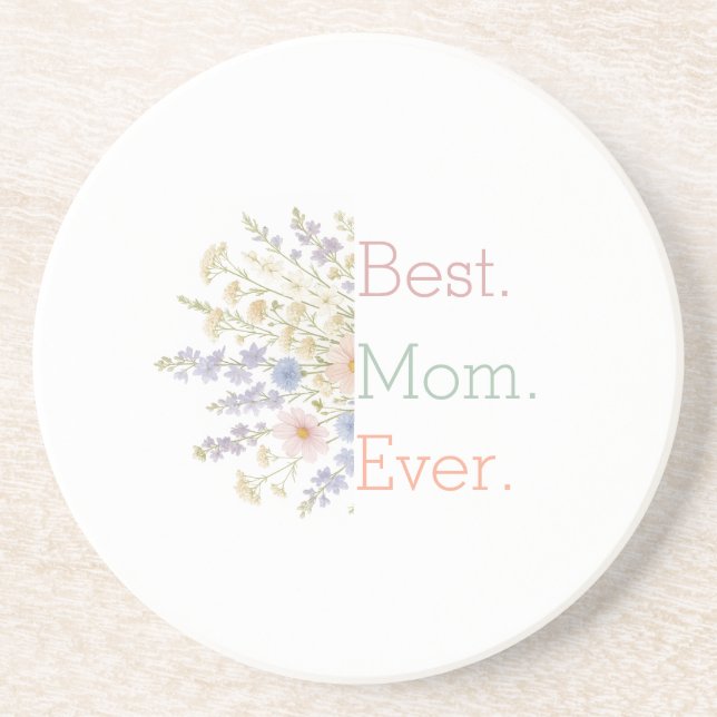 Heart Photo & Floral Design - Perfect Mother's Day Coaster (Front)