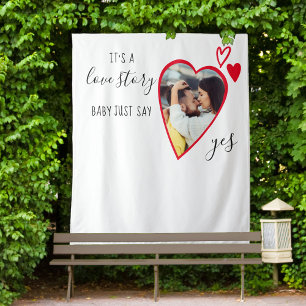 Heart Photo Love Story Say Yes Marriage Proposal B Tapestry