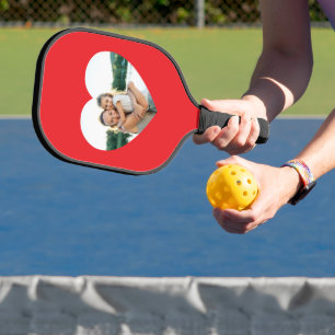 Heart Photo Red Pickleball Paddle