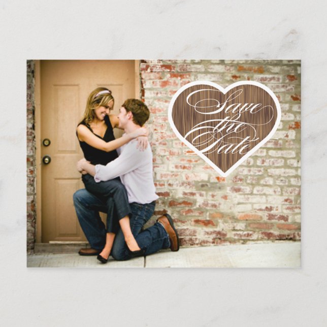 Heart  |  Photo Save the Date Postcard (Front)