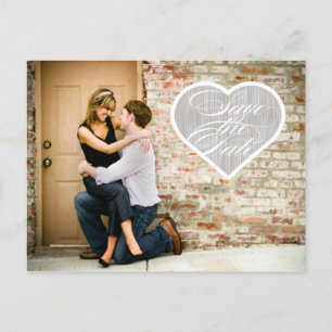 Heart Photo Save the Date Postcard