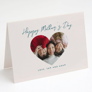 Heart Photo Script Happy Mother's Day Card