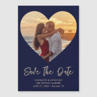 Heart Photo Wedding Save The Date Magnetic Card