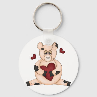 Heart Pig Key Ring