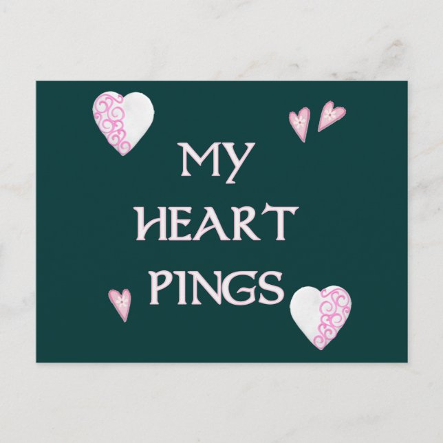 Heart Pings Ping Pong Postcard (Front)