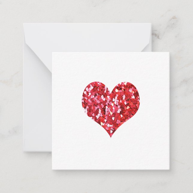 HEART PINK RED I LOVE YOU CHRISTMAS VALENTINE CARD (Front)