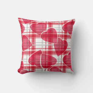 Heart plaid cushion