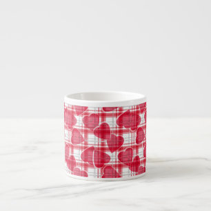 Heart plaid espresso cup