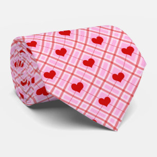 Heart Plaid Tie