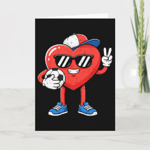 Heart Play Soccer Valentines Day For Teens Boys Gi Card