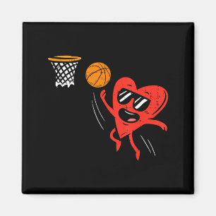 Heart Playing Basketball Cute Valentines Day Srts  Magnet