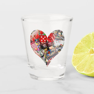 Heart Playing Card Shape * Gamblers Delight Shot Glass