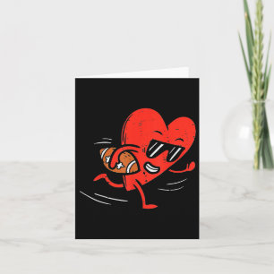 Heart Playing Football Valentines Day Sports Boys  Card