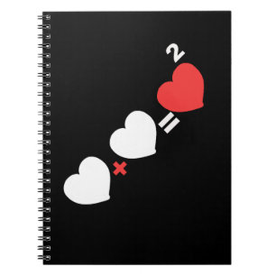 Heart Plus Heart Love Math Notebook