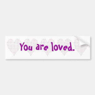 Heart - pointillism, You are loved, bumper sticker