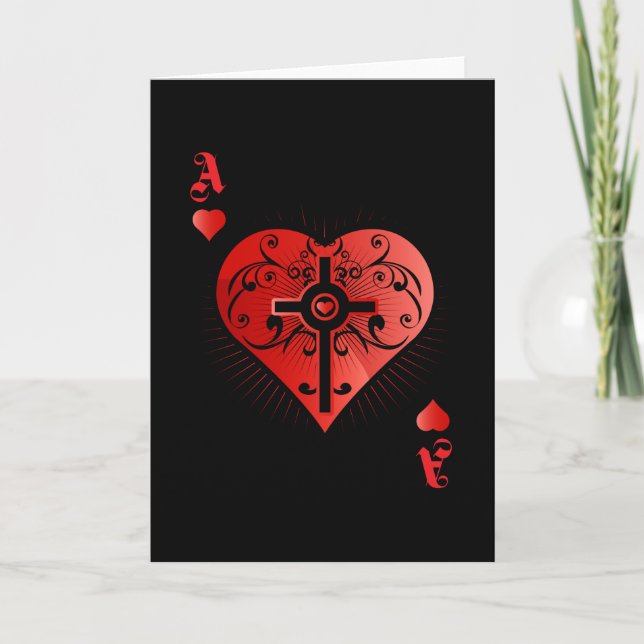 Heart Poker Ace Casino Card (Front)