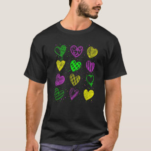 Heart Print Mardi Gras Cute Mardi Gras Party T-Shirt