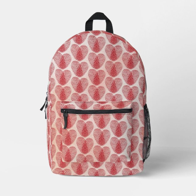 Heart Printed Backpack (Front)