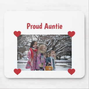 Heart Proud Auntie Love Personalise Photo Make Mouse Pad