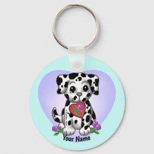 Heart Puppy Dog  Key Ring