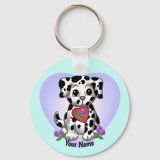 Heart Puppy Dog  Key Ring (Front)