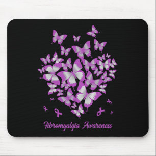 Heart Purple Ribbon Fibromyalgia Awareness Warrior Mouse Pad