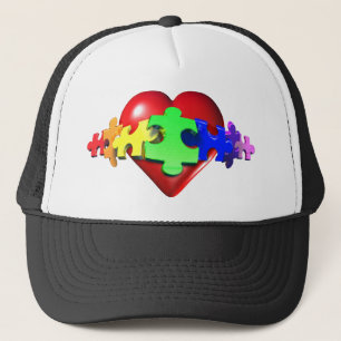 Heart Puzzle Links Trucker Hat