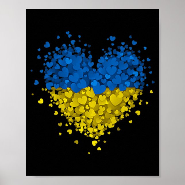 Heart Puzzle Ukraine Love Ukraine Ukrainian Flag S Poster (Front)