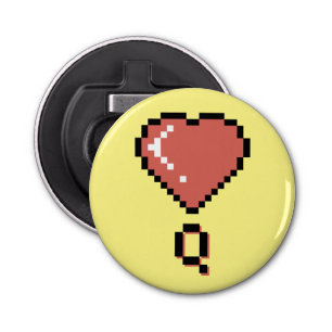 Heart queen black outline bottle opener