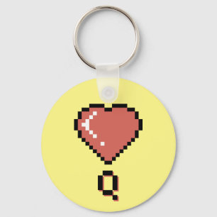 Heart queen black outline key ring