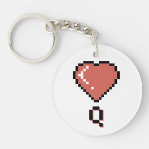 Heart queen black outline key ring