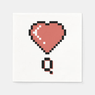 Heart queen black outline napkin