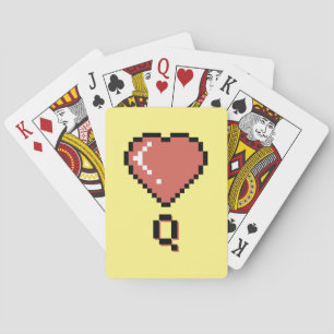 Heart queen black outline playing cards