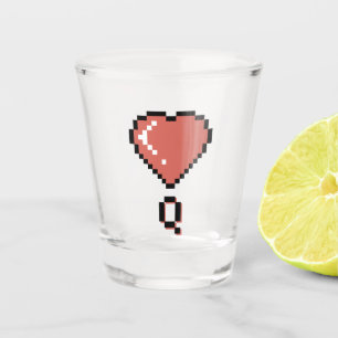 Heart queen black outline shot glass