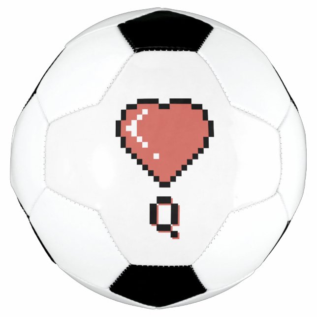 Heart queen black outline soccer ball (Front)