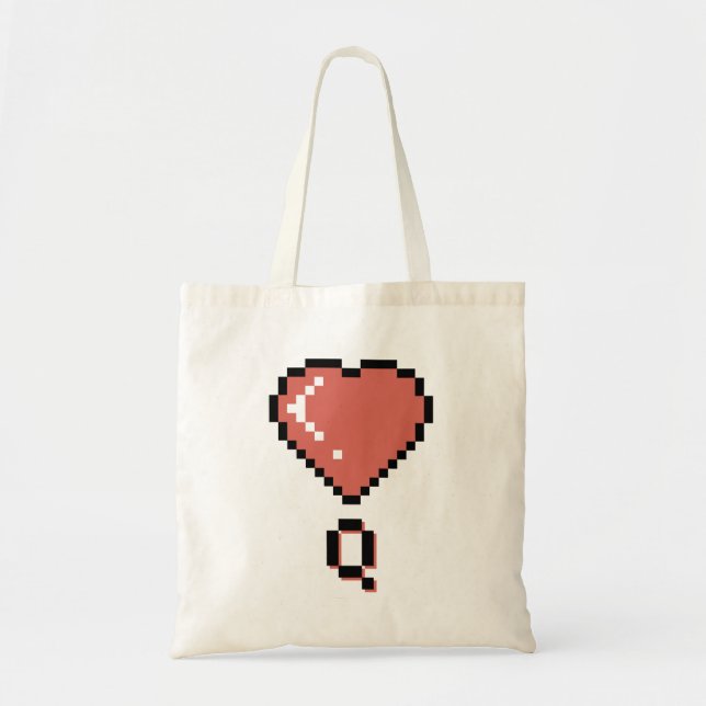 Heart queen black outline tote bag (Front)