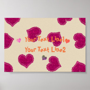 Heart Rain Baby Shower Children Room Poster Banner