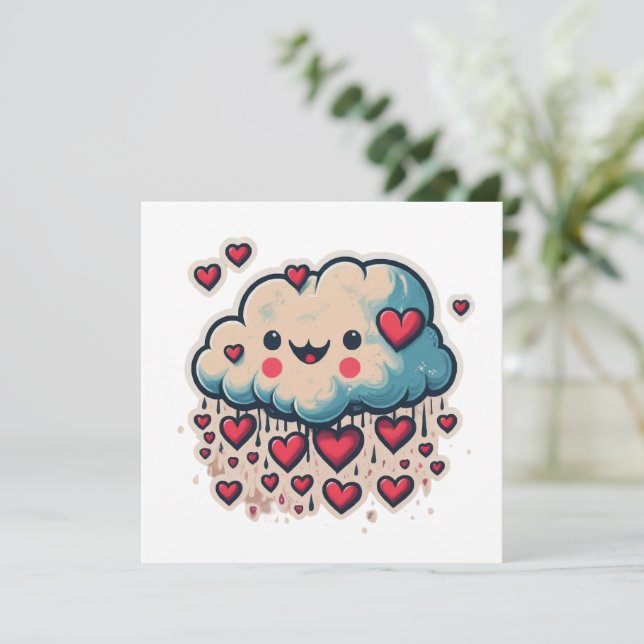 Heart Rain Cartoon  (Standing Front)