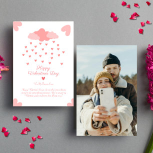 Heart Rain Delight Couple Valentines Day Photo Holiday Card