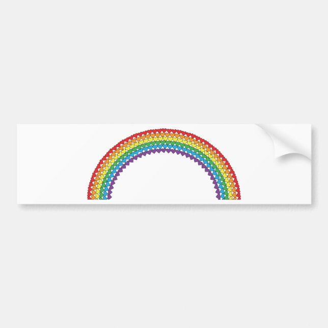 Heart Rainbow Bumper Sticker (Front)