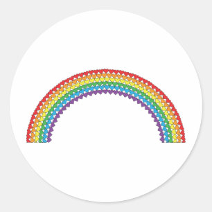 Heart Rainbow Classic Round Sticker