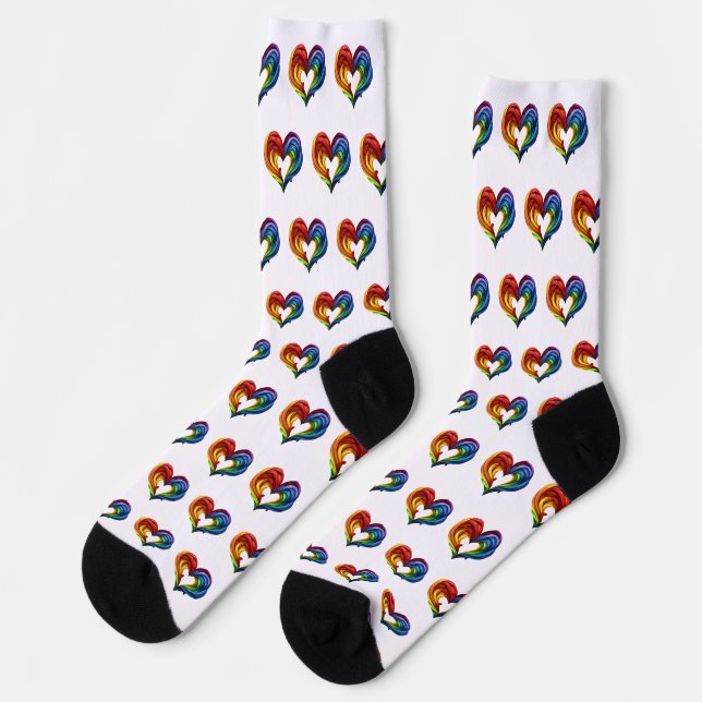 Heart Rainbow Colours Socks (Left)