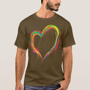 Heart Rainbow Flag LGBT Gay Les Pride Support LGBT T-Shirt