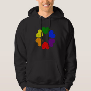 Heart Rainbow Flag LGBT Gay Pride Month Support LG Hoodie