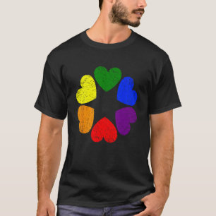 Heart Rainbow Flag LGBT Gay Pride Month Support LG T-Shirt